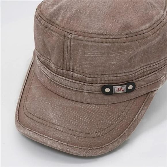 Unisex Army Cadet Cap Adjustable Flat Top Military Hat Cotton Baseball Hat - Picture 4 of 8